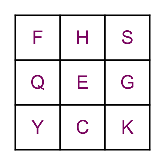 MR Q'S ALPHABET BINGO Card