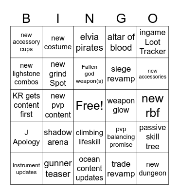 Heidel Ball 2024 Bingo Card