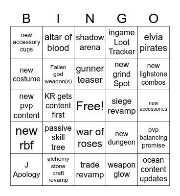 Heidel Ball 2024 Bingo Card
