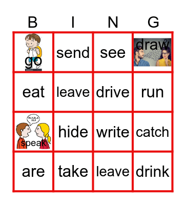 Irregular verbs (simple past) Bingo Card