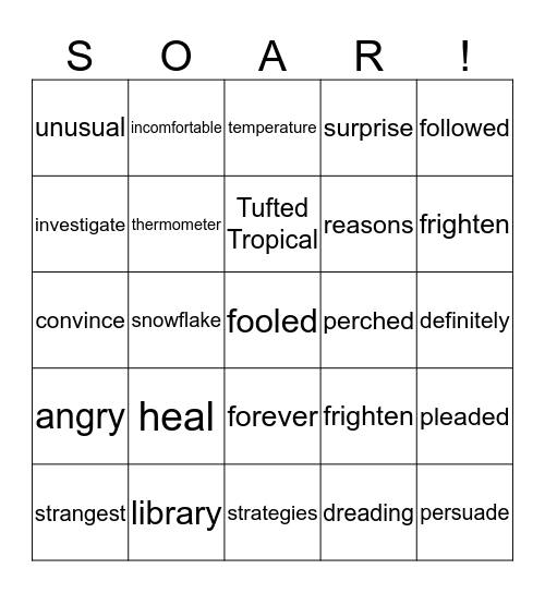 Tree of Birds Bingo Card