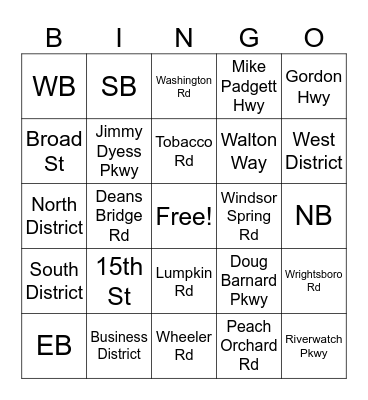 Geography Bingo Card