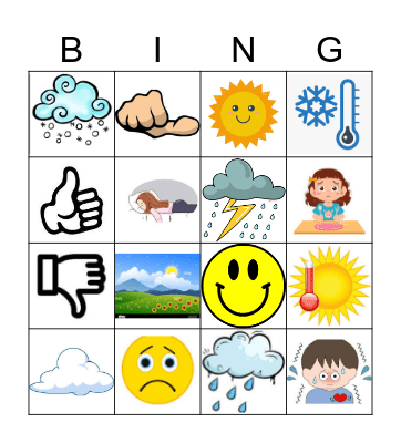 Quel temps fait-il ? / Comment ca va ? Bingo Card