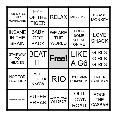 CHEESY Bingo Card