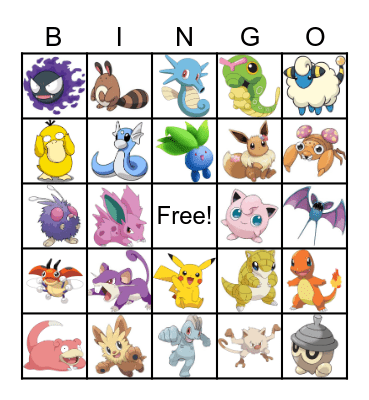 Pokemon Bingo Card