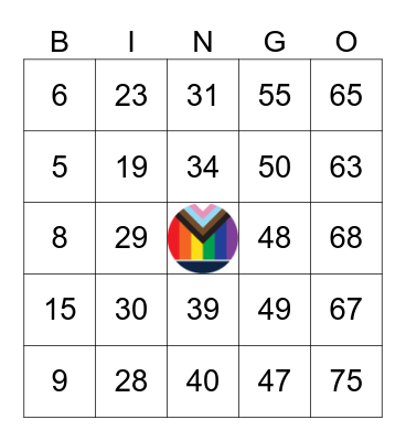 5th Annual PRIDE Drag Bingo Card