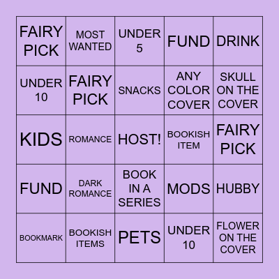 FRIDAY FAIRY Bingo Card