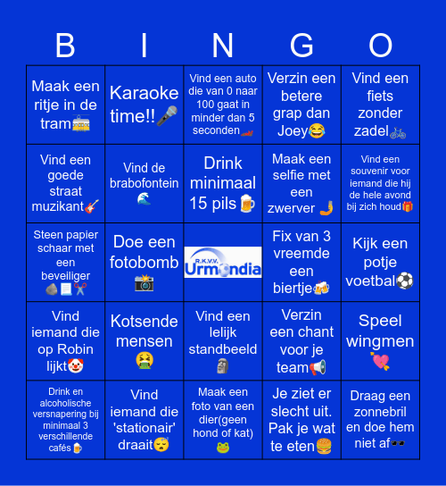 de grote Urmondia bingo Card