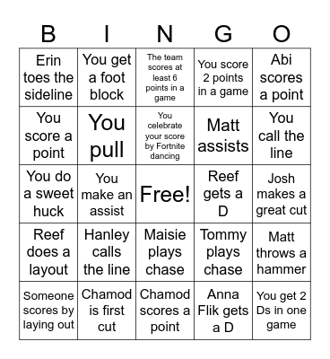 PICNIC Nationals Bingo 2024 Bingo Card