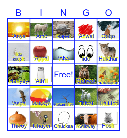 Mojave Bingo Card