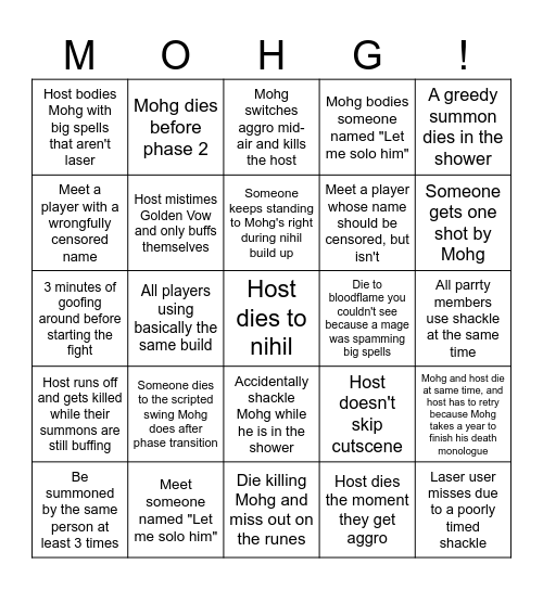 Mohg Co-op Bingo Card