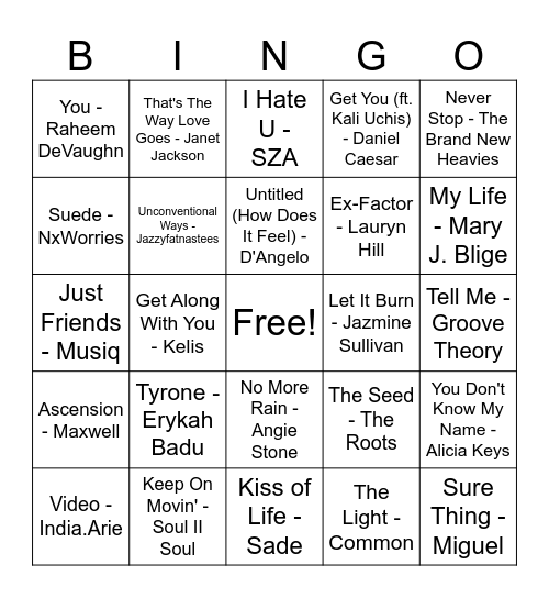 NEOSOUL ROUND 1 Bingo Card