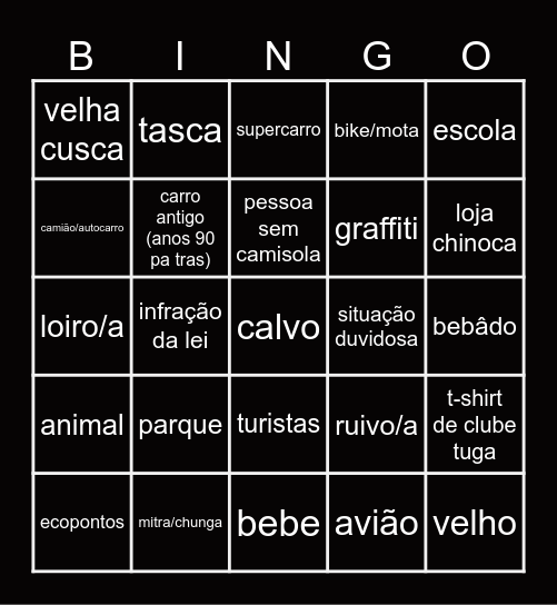 meu bingo maps Bingo Card