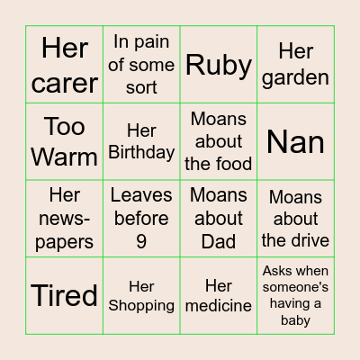 Gaynor Bingo 2 Bingo Card