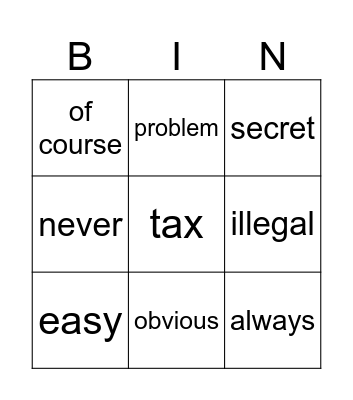 Working in Malaysia Bingo Card