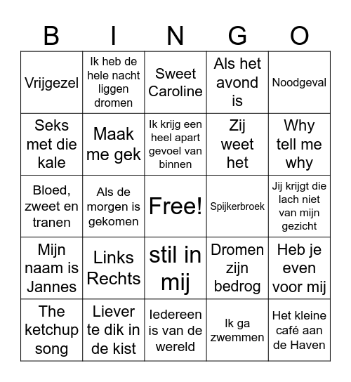 Fout Oud & Nieuw Bingo Card