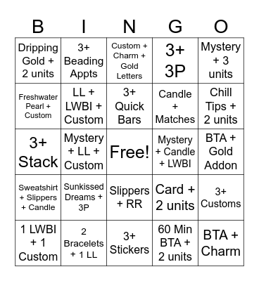 July UPO Bingo Card