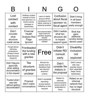FF Bingo Card
