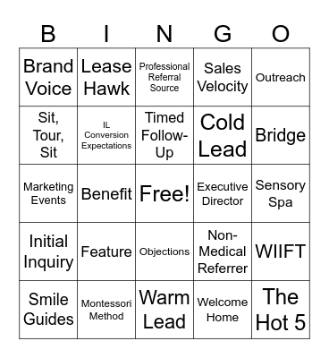 Sunshine Sales Bingo Card