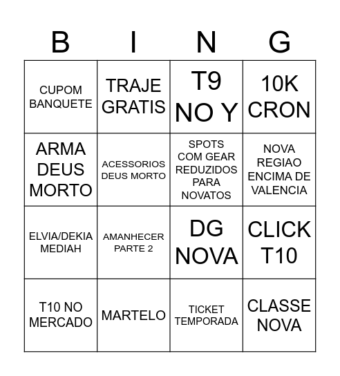 BINGO TROLLZINHA Bingo Card