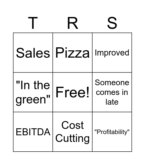 TRS COMPANY MEETING Bingo Card