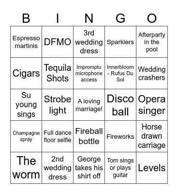 Emily Thomas Bingo Card