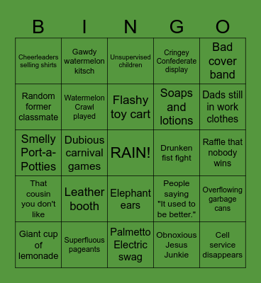 Watermelon Festival Bingo Card