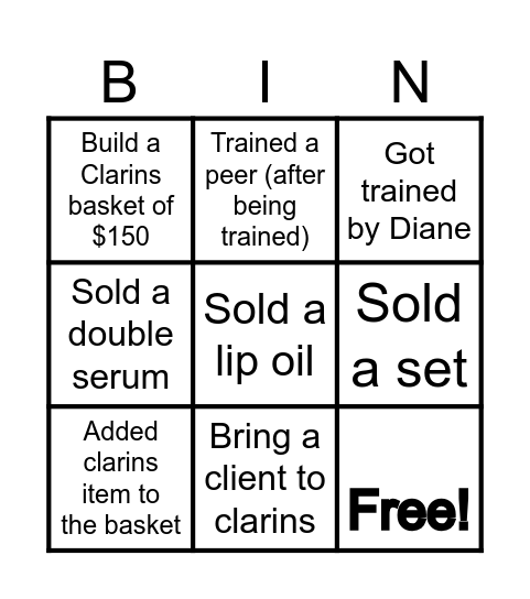 Clarins 🌾🌱🌸 Bingo Card