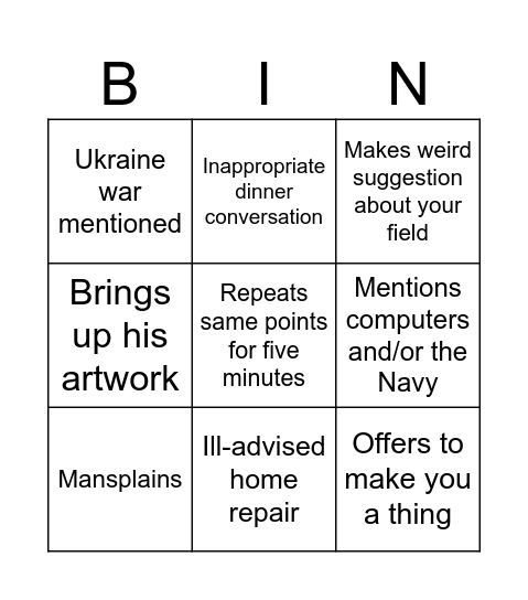 Eric bingo Card