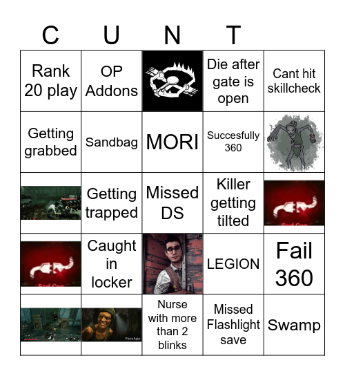 Dead by Daylight Bingo Card