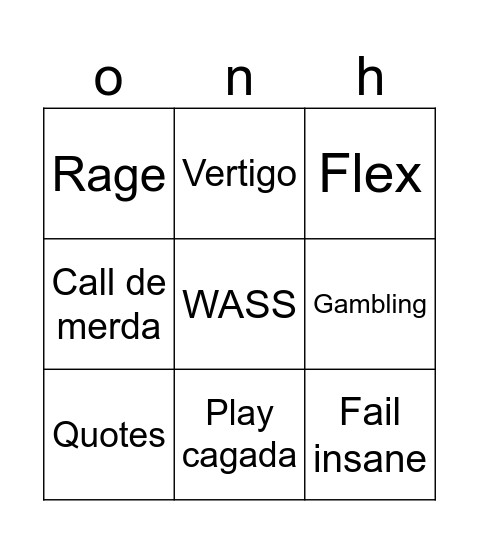 Ohnepixel Bingo Card