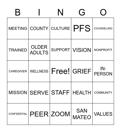 BINGO Card
