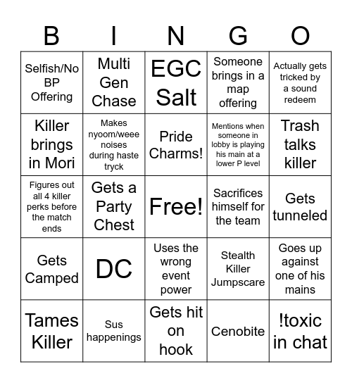 Jaxpers P-100 Bingo Card