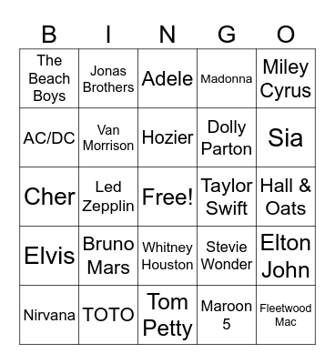 Music Bingo! Bingo Card