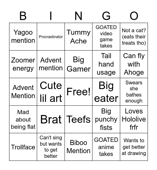 Gigi Murin Bingo Card