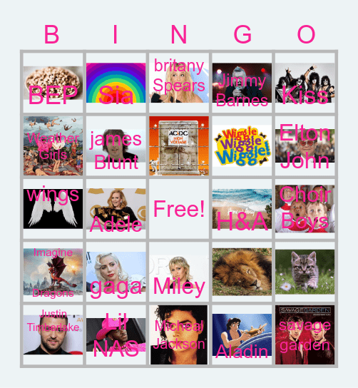 Music Challenge Wet  Weather Bingo Card