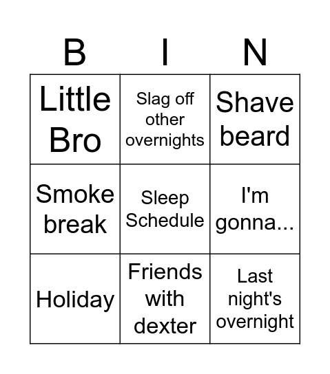 Bell bingo Card