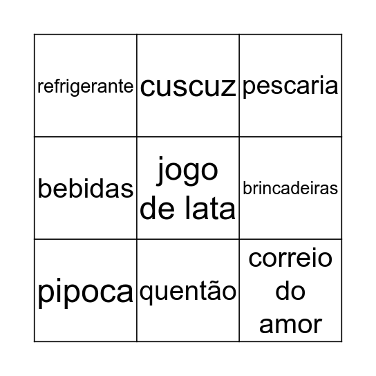 Bingo do matuto Bingo Card