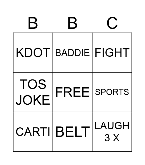 BFM BINGO Card