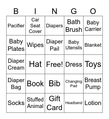 BABY SHOWER Bingo Card