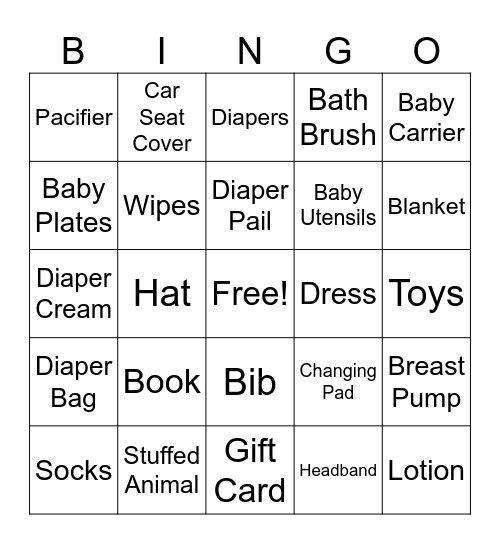 BABY SHOWER Bingo Card