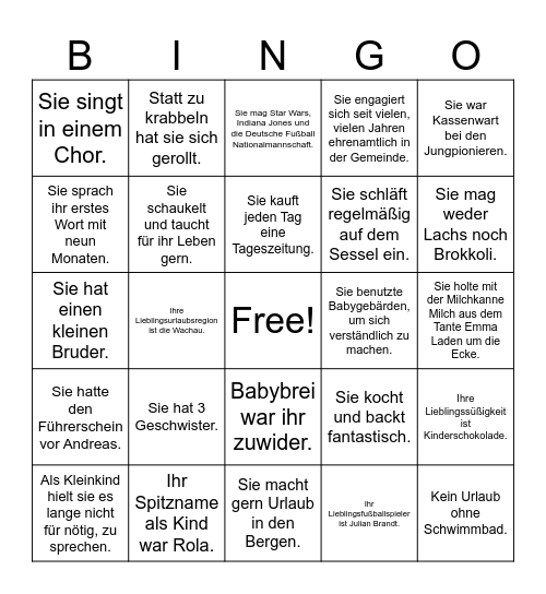 Geburtstagskinder Bingo Card