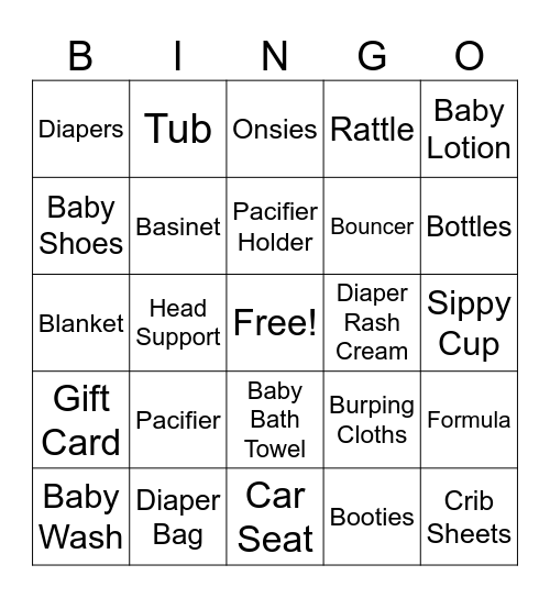 Gifts Bingo Card