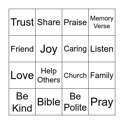 Jesus Loves Me Bingo Card