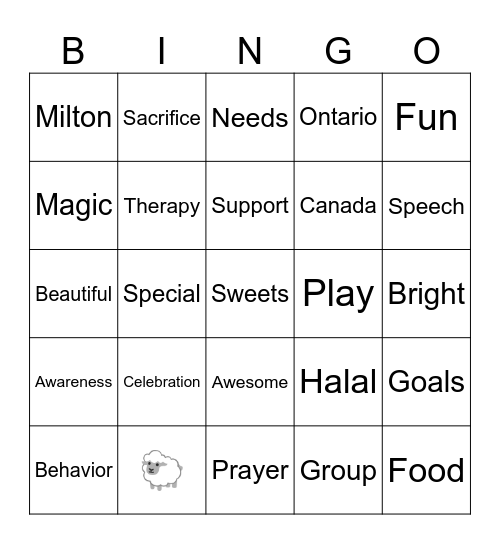 Eid Bingo Card
