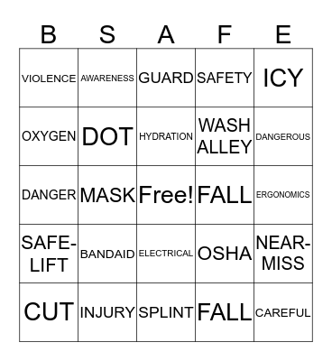 SAFETY BINGO Card