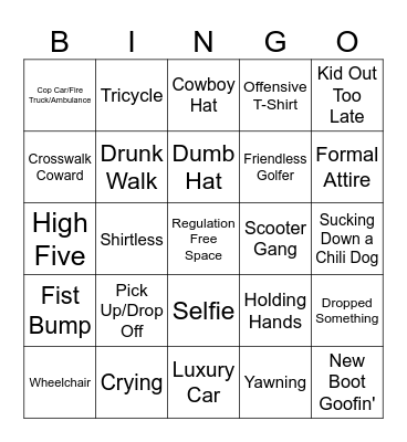 Regulation Podcast Sloppy Joe's Bingo Card