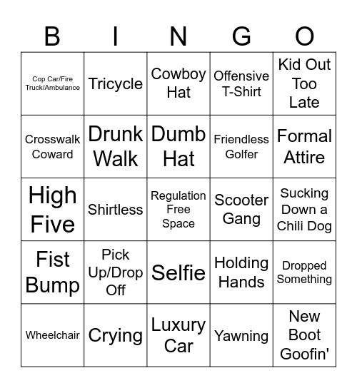 Regulation Podcast Sloppy Joe's Bingo Card