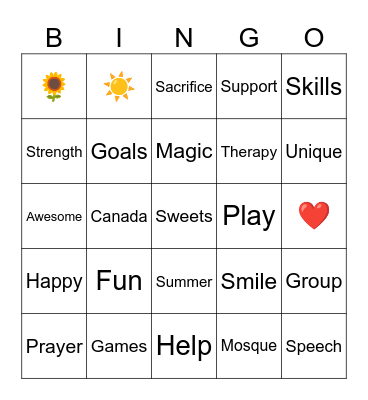 E I D       P A R T Y Bingo Card
