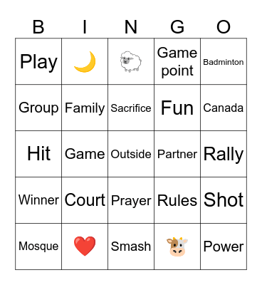 EID  SMASH  CELEBRATION Bingo Card